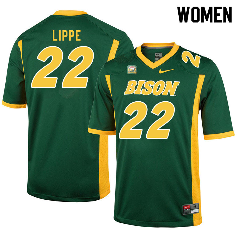 Women #22 Jake Lippe North Dakota State Bison College Football Jerseys Sale-Green - Click Image to Close
